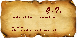 Grünblat Izabella névjegykártya